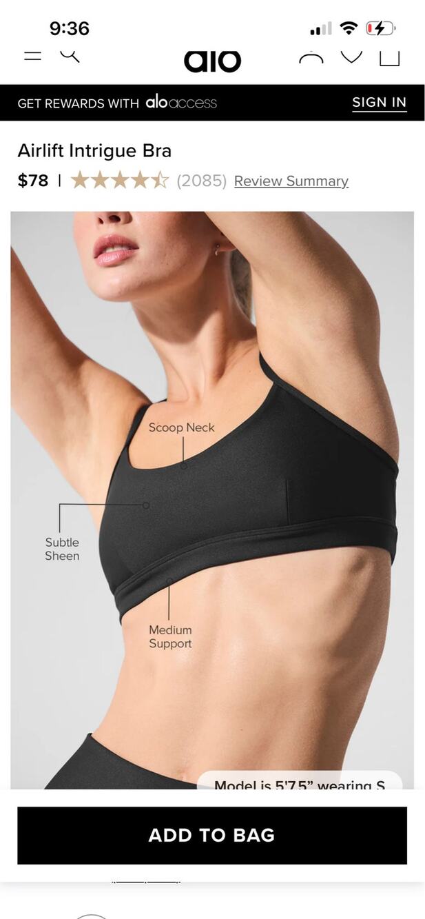 Alo Yoga Airlift Intrigue Bra 78$